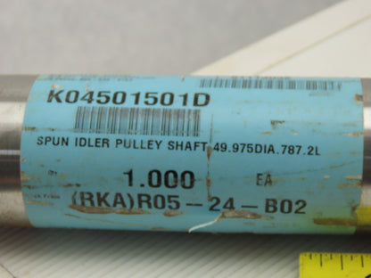 49.975mm OD x 31" OAL 5/8-18 Threaded Steel Spun Idler Shaft