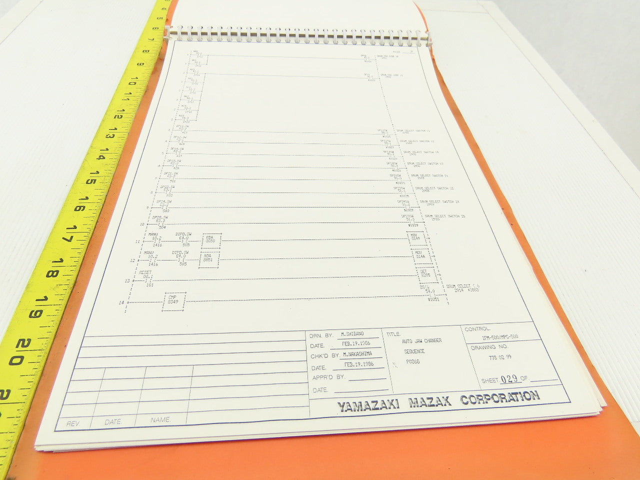 Mazak M/T Controller MPS-500M Electrical Wiring Schematics Drawing Logic Manual