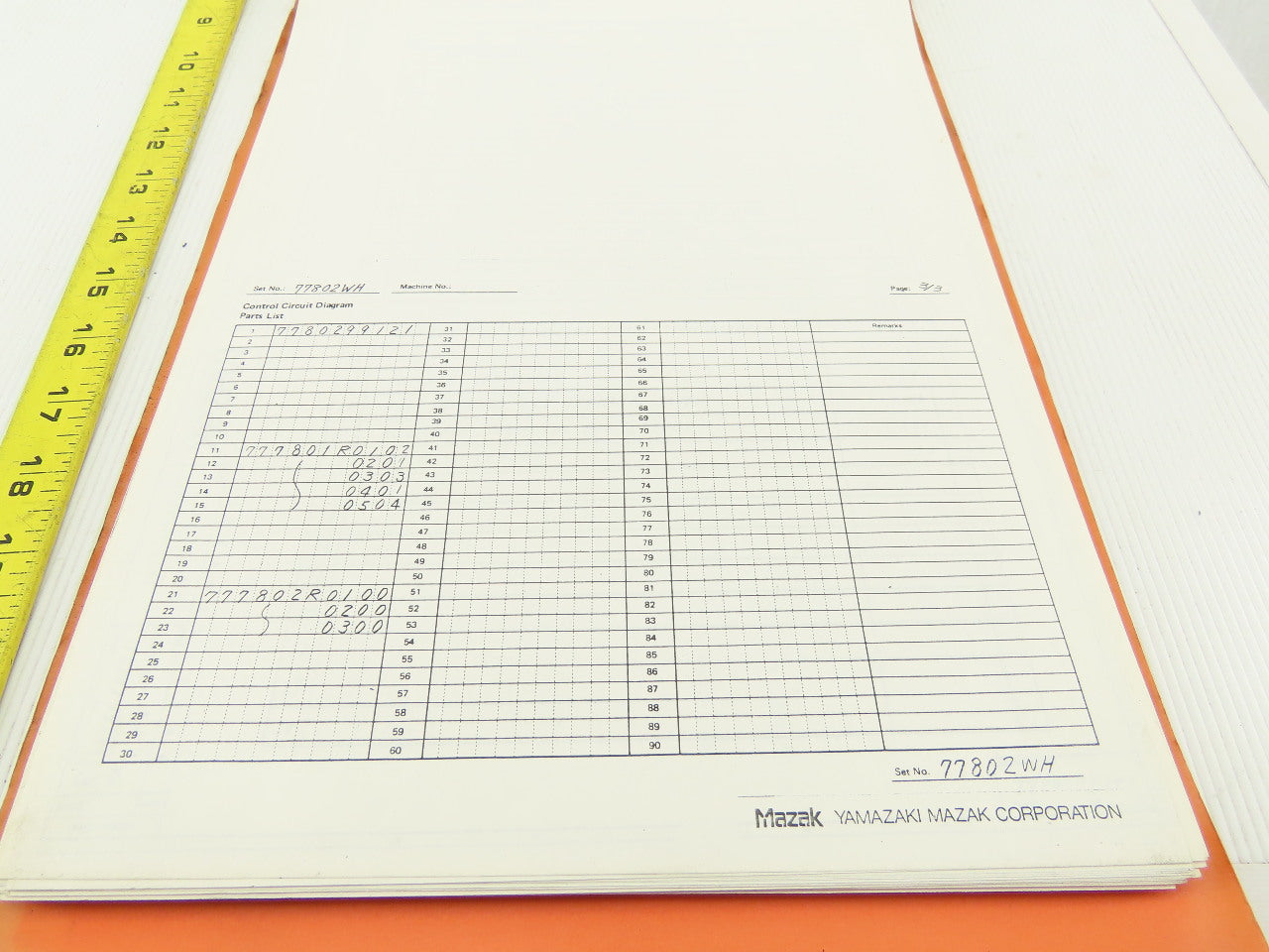 Mazak M/T Controller MPS-500M Electrical Wiring Schematics Drawing Logic Manual