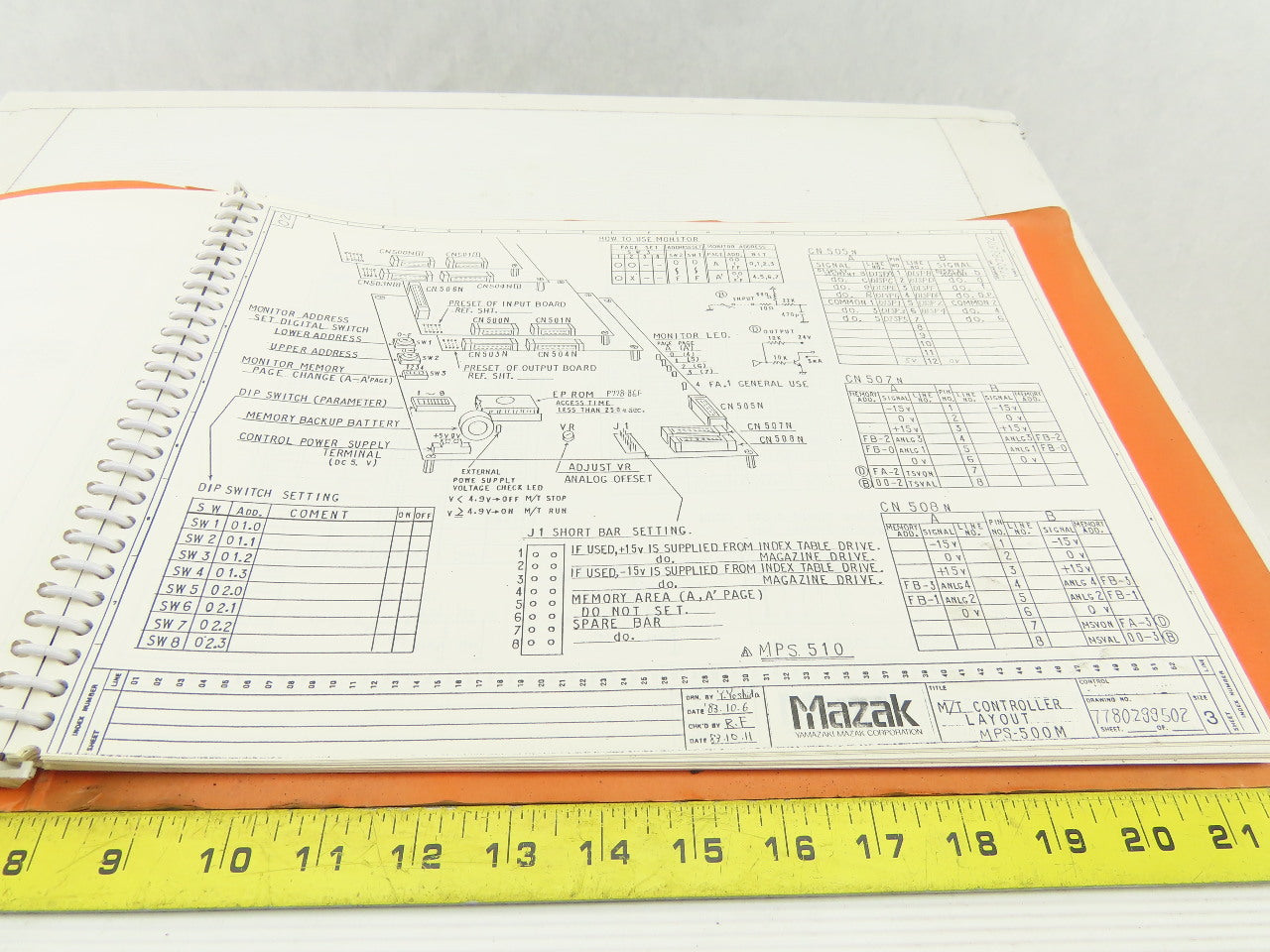 Mazak M/T Controller MPS-500M Electrical Wiring Schematics Drawing Logic Manual