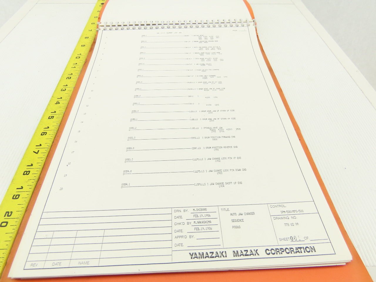 Mazak M/T Controller MPS-500M Electrical Wiring Schematics Drawing Logic Manual