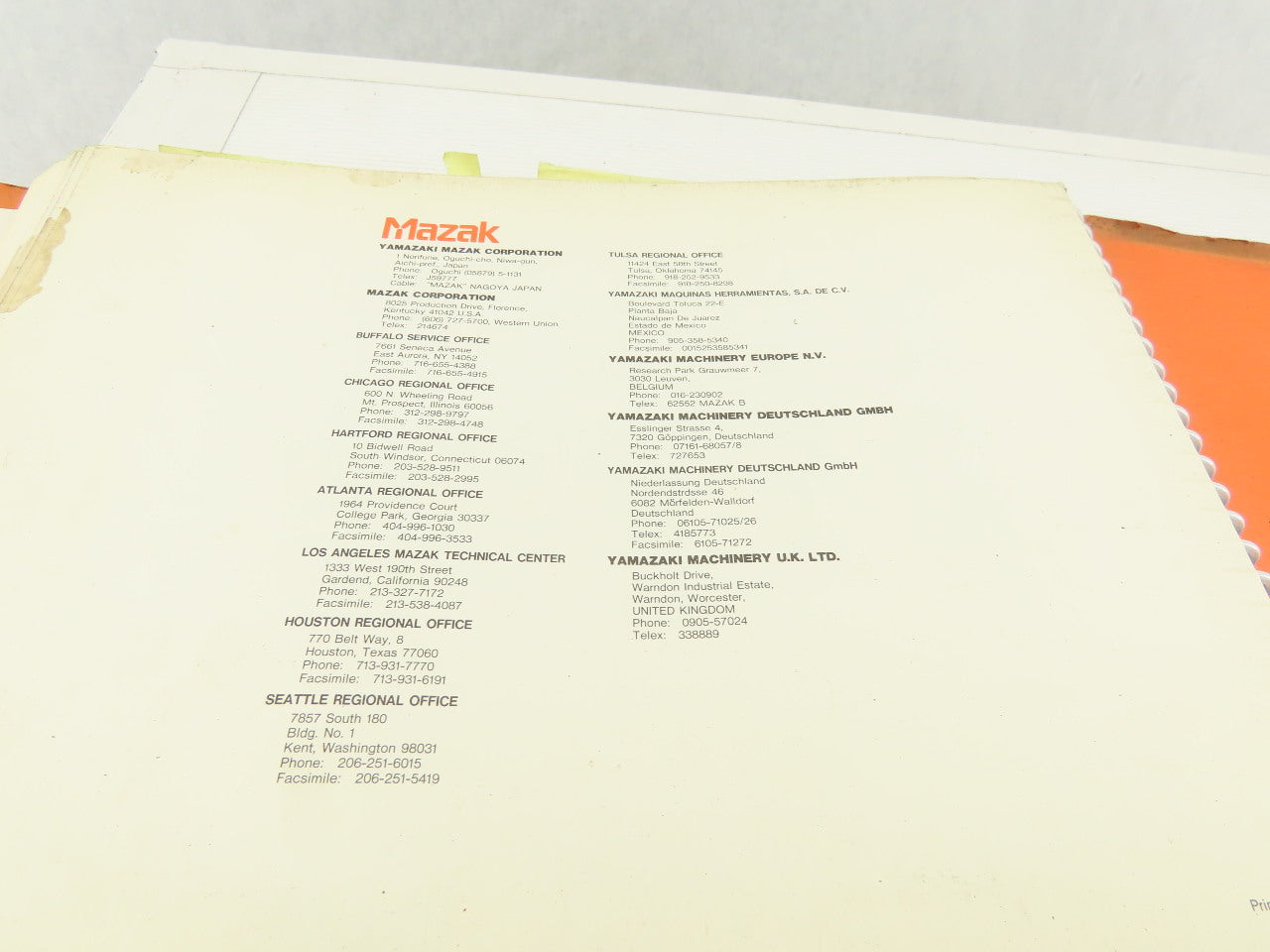 Mazak ST-40NATCM/C Slant Turn Servo Axis Logic Electrical Wiring Diagram Manual