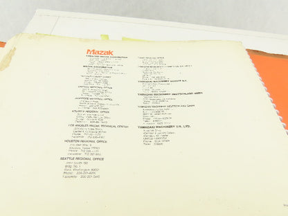 Mazak ST-40NATCM/C Slant Turn Servo Axis Logic Electrical Wiring Diagram Manual