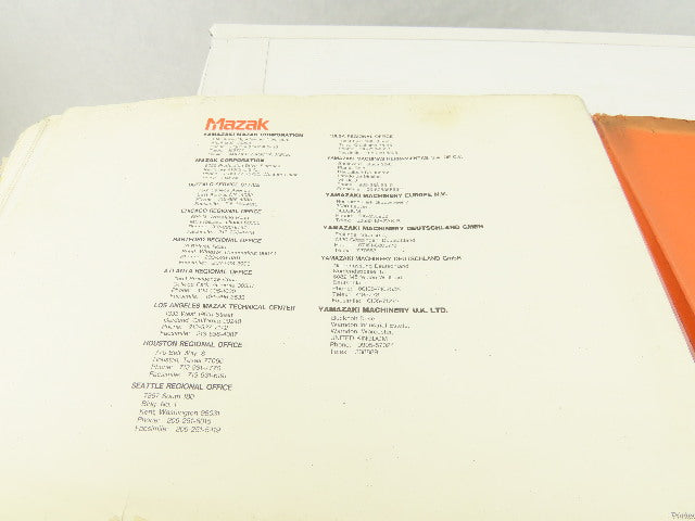 Mazak Slant Turn 40N ATC M/C Mechanical Parts List Diagram Head TailStock Turret