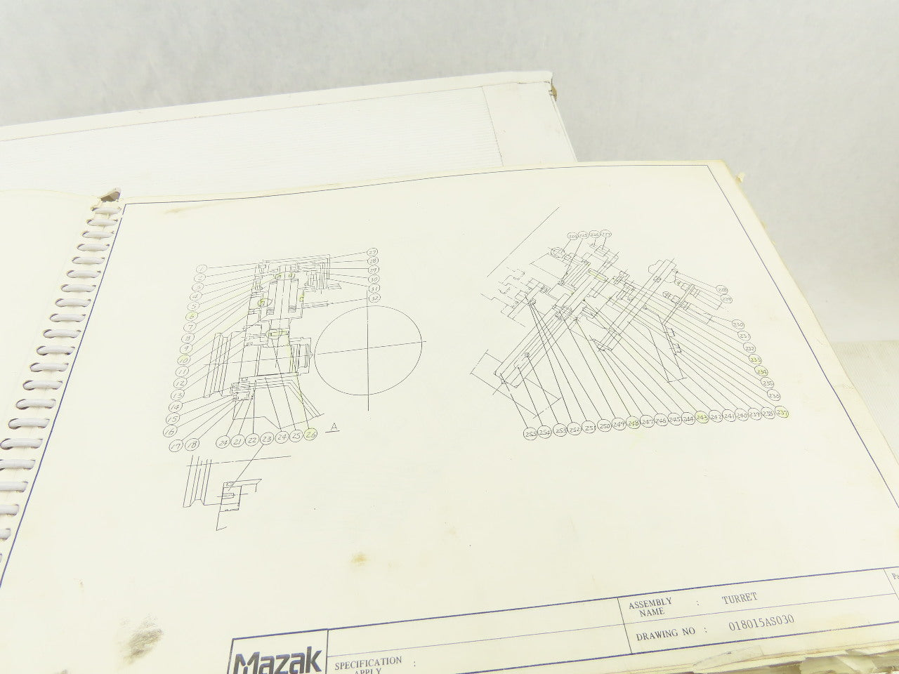 Mazak Slant Turn 40N ATC M/C Mechanical Parts List Diagram Head TailStock Turret