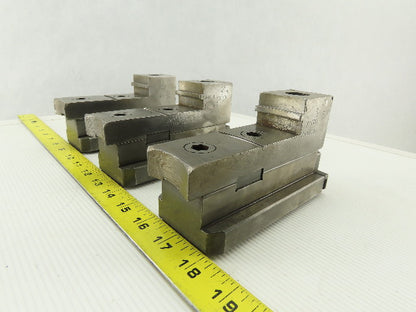 Square Serrated Chuck Hard Master Jaw W/ Top Jaw Set of 3