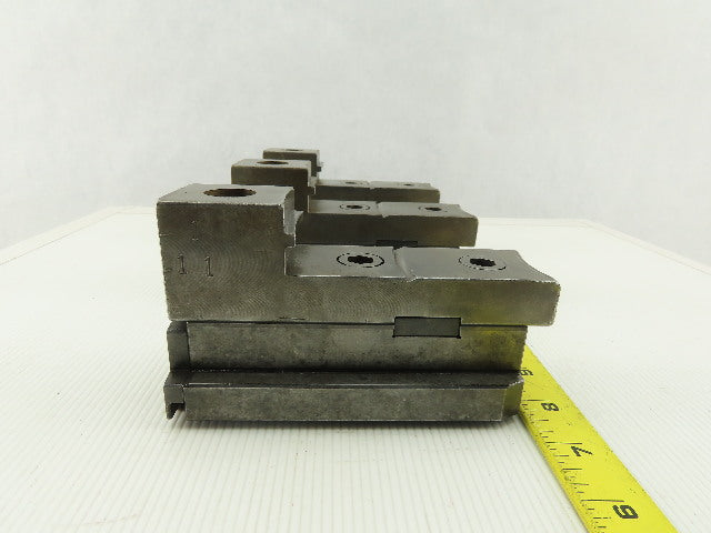 Square Serrated Chuck Hard Master Jaw W/ Top Jaw Set of 3