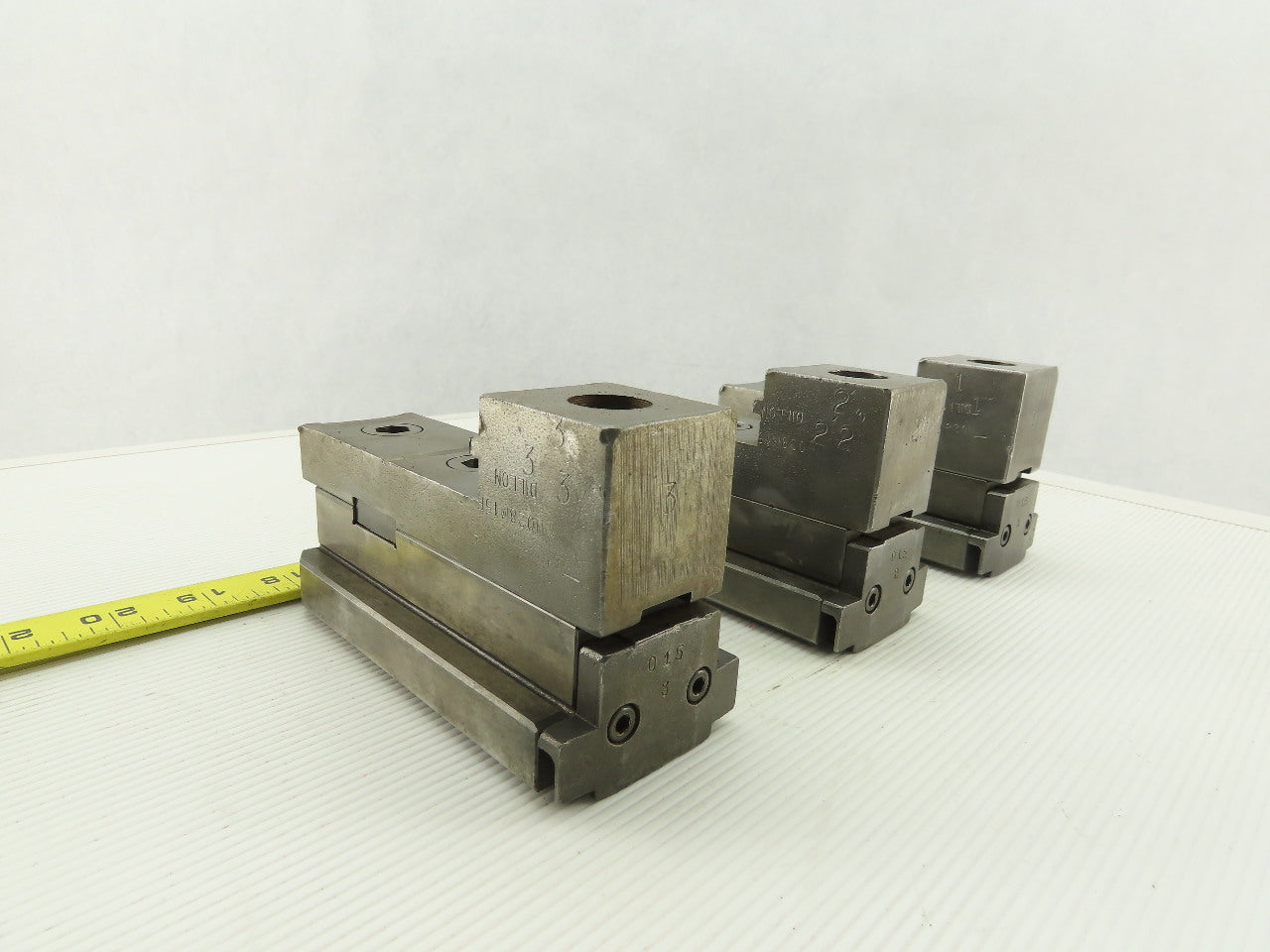 Square Serrated Chuck Hard Master Jaw W/ Top Jaw Set of 3