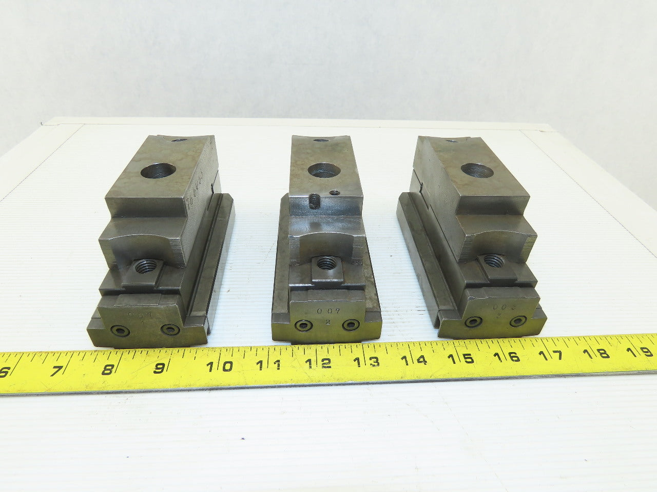 Square Serrated Chuck Hard Master Jaw W/ Top Jaw See Info Set of 3