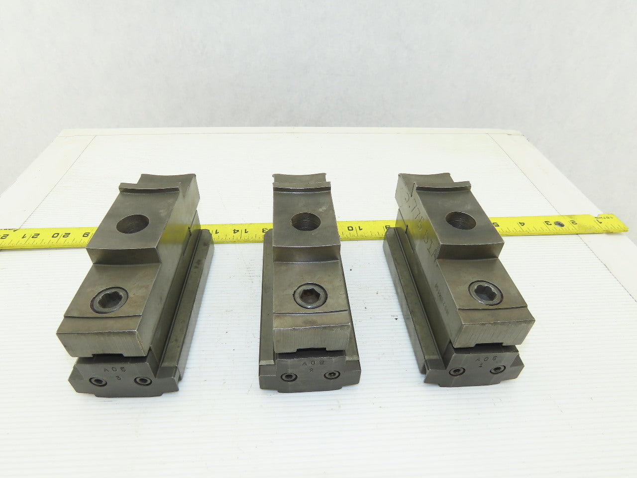 Square Serrated Chuck Hard Master Jaw W/ Top Jaw See Info Set of 3