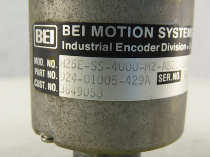BEI H24E-SS-4000-M2-ABZC-8830-LED-EM18-S Incremental Optical Encoder