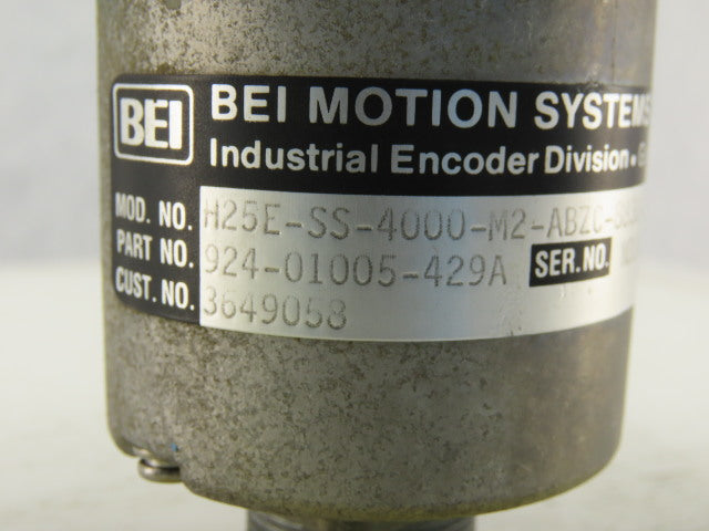 BEI H24E-SS-4000-M2-ABZC-8830-LED-EM18-S Incremental Optical Encoder