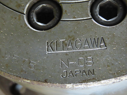Kitagawa N-08 8" Lathe Chuck 3 Jaw W/ Spindle Mounting Flange Hitachi Seiki VK65