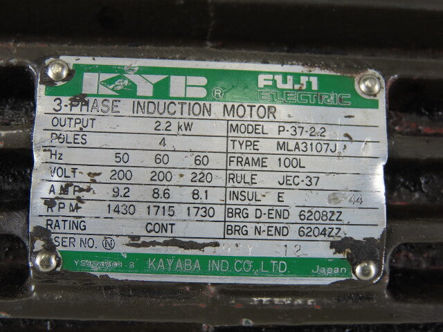 Fuji P-37-2.2 PSV-23C1A-A7B-2 Hydraulic Piston Pump 2.2kW 200/220V 50/60Hz
