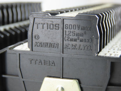 Kasuga TT10S 600V 2 Stage Step Wire Terminal Block On Rail Lot Of 40