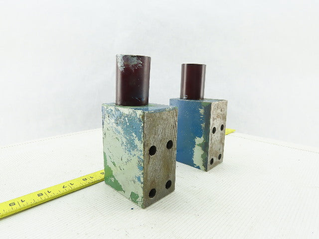 2" x 4" x 3" Steel Machine Bumper Block Lot of 2