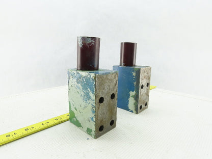 2" x 4" x 3" Steel Machine Bumper Block Lot of 2