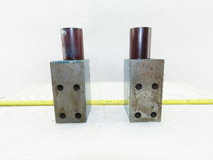 2" x 4" x 3" Steel Machine Bumper Block Lot of 2