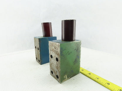 2" x 4" x 3" Steel Machine Bumper Block Lot of 2