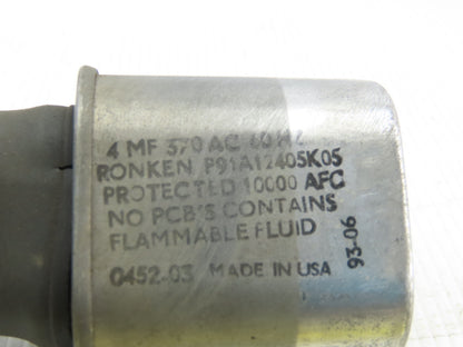 Ronken P91A12405K05 4 mF 370V 60Hz Capacitor