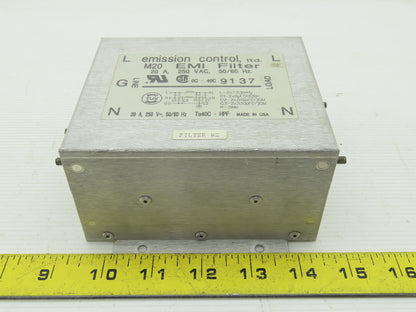 Emission Control M20 EMI Filter 250VAC 20A 50/60Hz