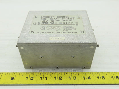 Emission Control M20 EMI Filter 250VAC 20A 50/60Hz