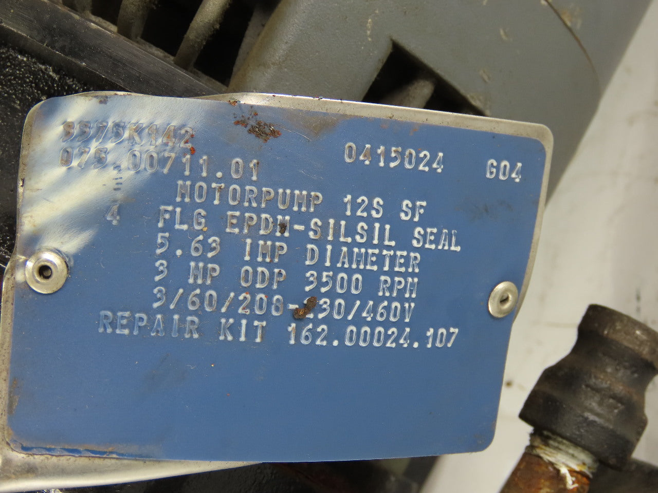 MagneTek H607 1-1/2Hp 200-230/460V 3Ph Flange Mount Pump 1-1/2"x1"