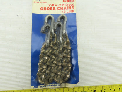 Acco Weed Stock No. 5832 Snow Chain Reinforced V-Bar Cross Chain 10 Link
