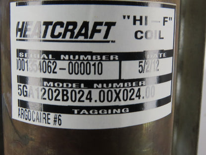 Heatcraft 5GA1202B024.00X024.00 Hi-F 24" x 24" Fin Steam Coil