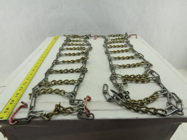 6" x 30" Garden Tiller Tractor Traction Tire Snow Chain Traction Set Pair