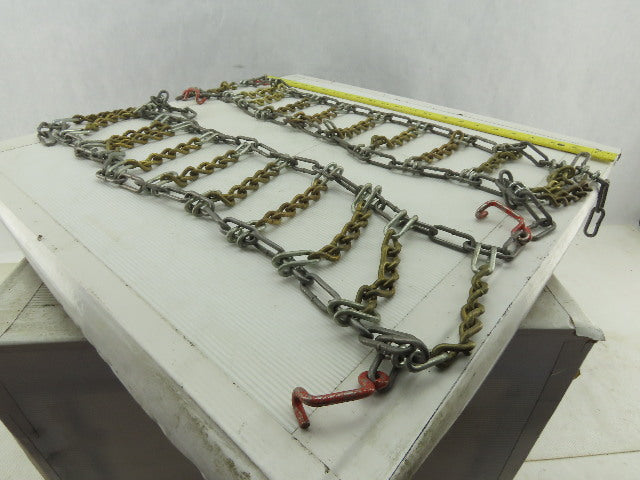 6" x 30" Garden Tiller Tractor Traction Tire Snow Chain Traction Set Pair