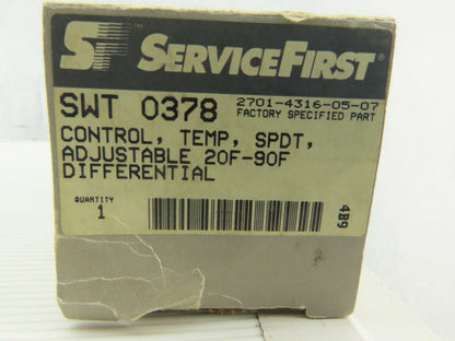 Service First SWT 0378 Temperature Controller SPDT Adjustable 20-90°F