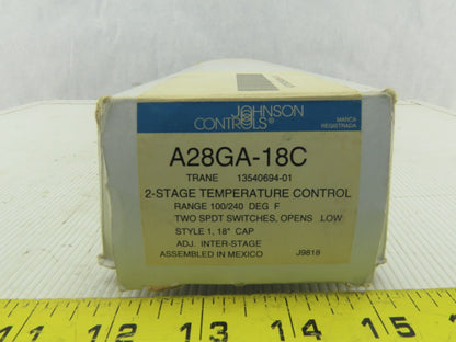 Johnson Control A28GA-18C 2 Stage Temperature Control 100/240°F