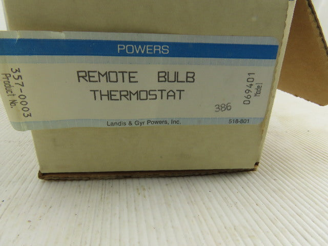 Powers 375-0003 Limitem Remote Bulb Thermostat 20-100°F