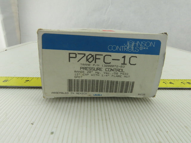 Johnson Controls P70FC-1C Pressure Control Range 20" Hg Vac./50 PSIG
