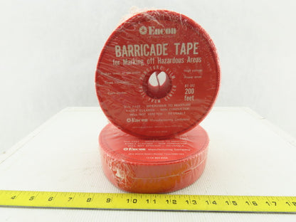 Encon BT-012 Red Environment Proof Hazardous Area Barricade Tape 200' Lot Of 2