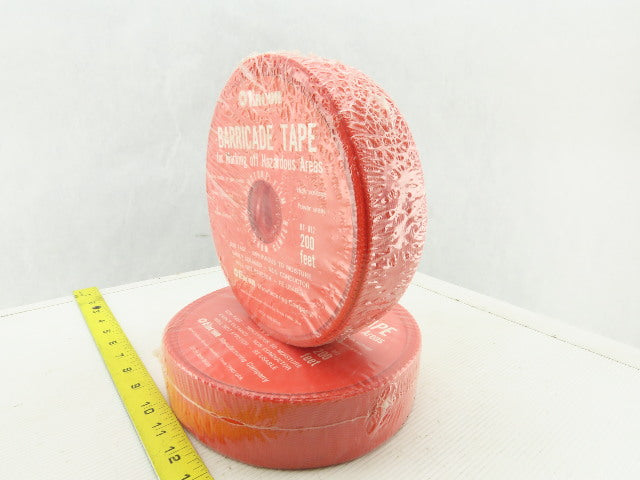 Encon BT-012 Red Environment Proof Hazardous Area Barricade Tape 200' Lot Of 2