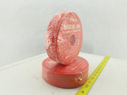 Encon BT-012 Red Environment Proof Hazardous Area Barricade Tape 200' Lot Of 2