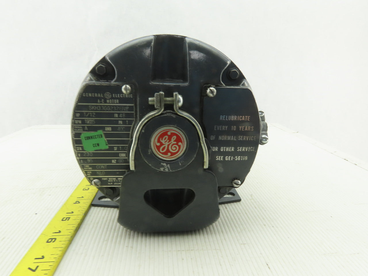 General Electric 5KH33GG232ENE 1/12Hp 230V 48Frame 1Phase 1725RPM Electric Motor