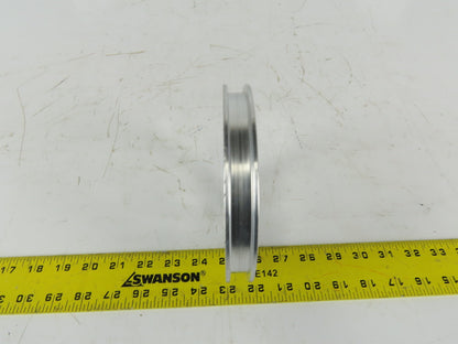 6" OD Single Groove 1/2" Flat Belt Idler Aluminum Pulley Sheave 1-1/4" Bore