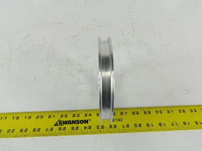 6" OD Single Groove 1/2" Flat Belt Idler Aluminum Pulley Sheave 1-1/4" Bore