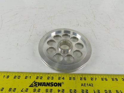 6" OD Single Groove 1/2" Flat Belt Idler Aluminum Pulley Sheave 1-1/4" Bore
