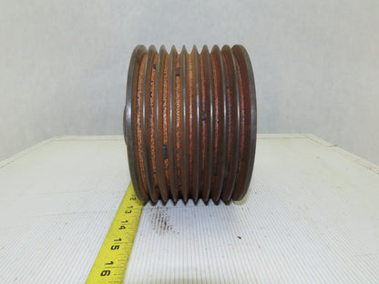 6-3/8" OD x 4-1/2" Wide 9 Groove 3V Section Pulley Sheave 1-1/4" Bore