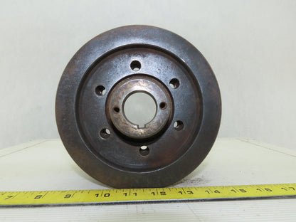 6-3/8" OD x 4-1/2" Wide 9 Groove 3V Section Pulley Sheave 1-1/4" Bore