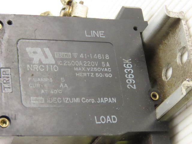 Idec NCR111 220V Circuit Breaker Assortment 10, 7, 5, 1 Amp Lot Of 10