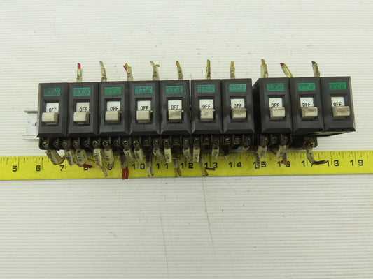 Idec NCR111 220V Circuit Breaker Assortment 10, 7, 5, 1 Amp Lot Of 10