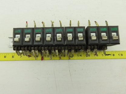 Idec NCR111 220V Circuit Breaker Assortment 10, 7, 5, 1 Amp Lot Of 10