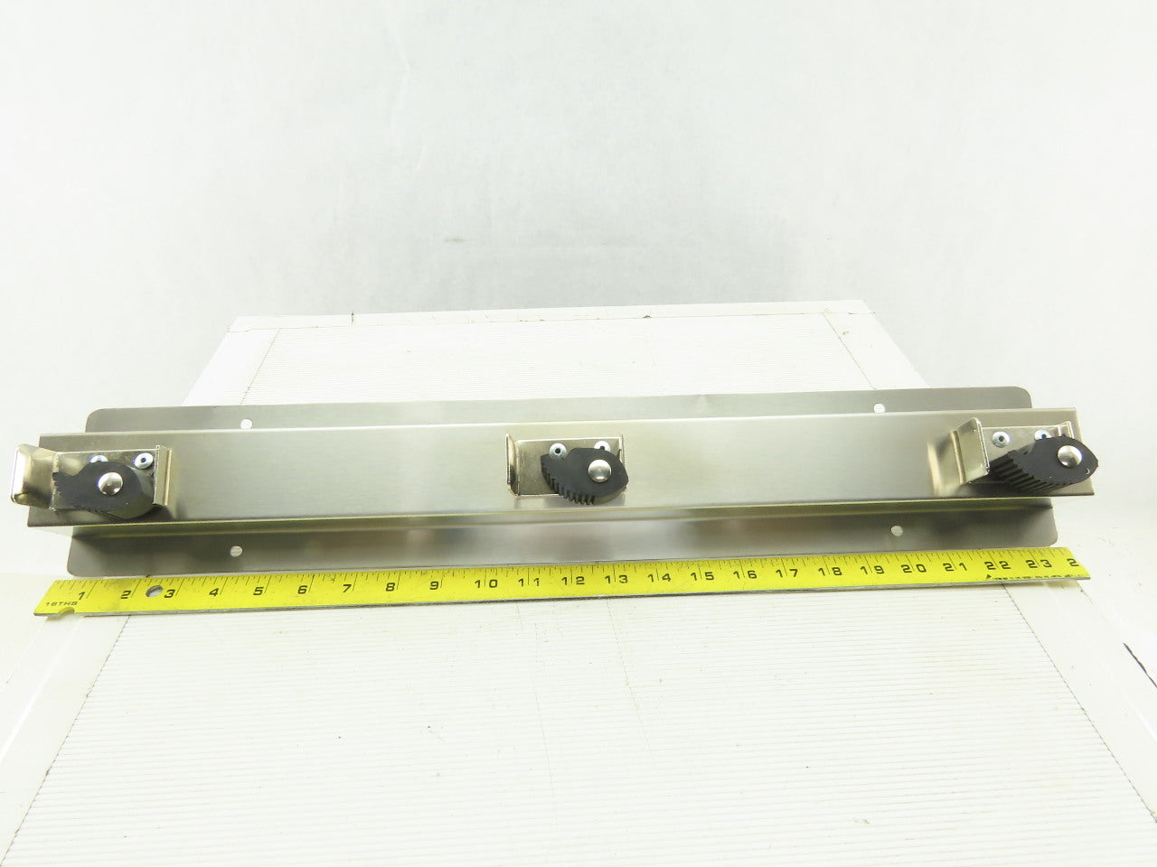 Lab Safety Supply 333SS 24" Stainless Steel 3 Spot Broom Mop Holder Wall Hook