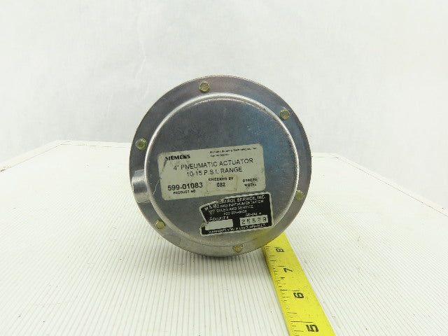 Siemens 599-01083 Model 010226 3 Way Pneumatic Actuator 4" 10-15 PSI 1" NPT Body