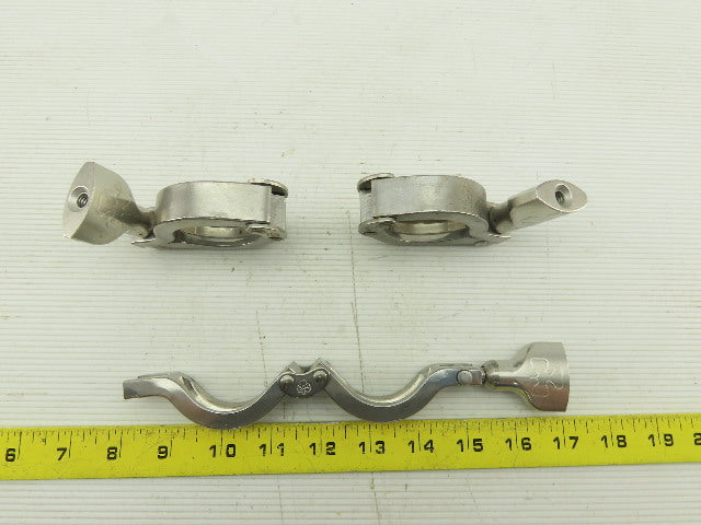 Tri-Clover 1-1/2" Heavy 2 Pin Split Hinge Sanitary Clamp Stainless Steel Lot/3